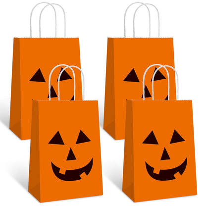YE 12 PCS Halloween Pumpkin Gift Candy Bags with Handle Trick or Treat Bags Party Favor for Halloween Party Decorations