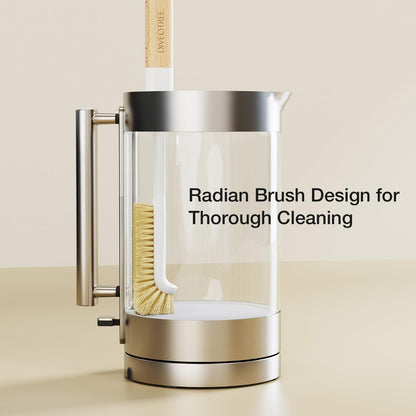 Cleaning Brush, Diveotree Hard Bristle Brush for Deep Cleaning Grout, Sink, Cup, Teapot, Bottle, Blender, Multi-Purpose Brush wih Long Handle for Kitchen (White)