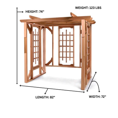 All Things Cedar PO72 Pergola Garden Arbor | Outdoor Shade Haven, Garden Elegance with Cedar Pergola Kit | Handcrafted Durability | Compatible with Porch Swings | Enhancing Backyard Beauty 82x72x74