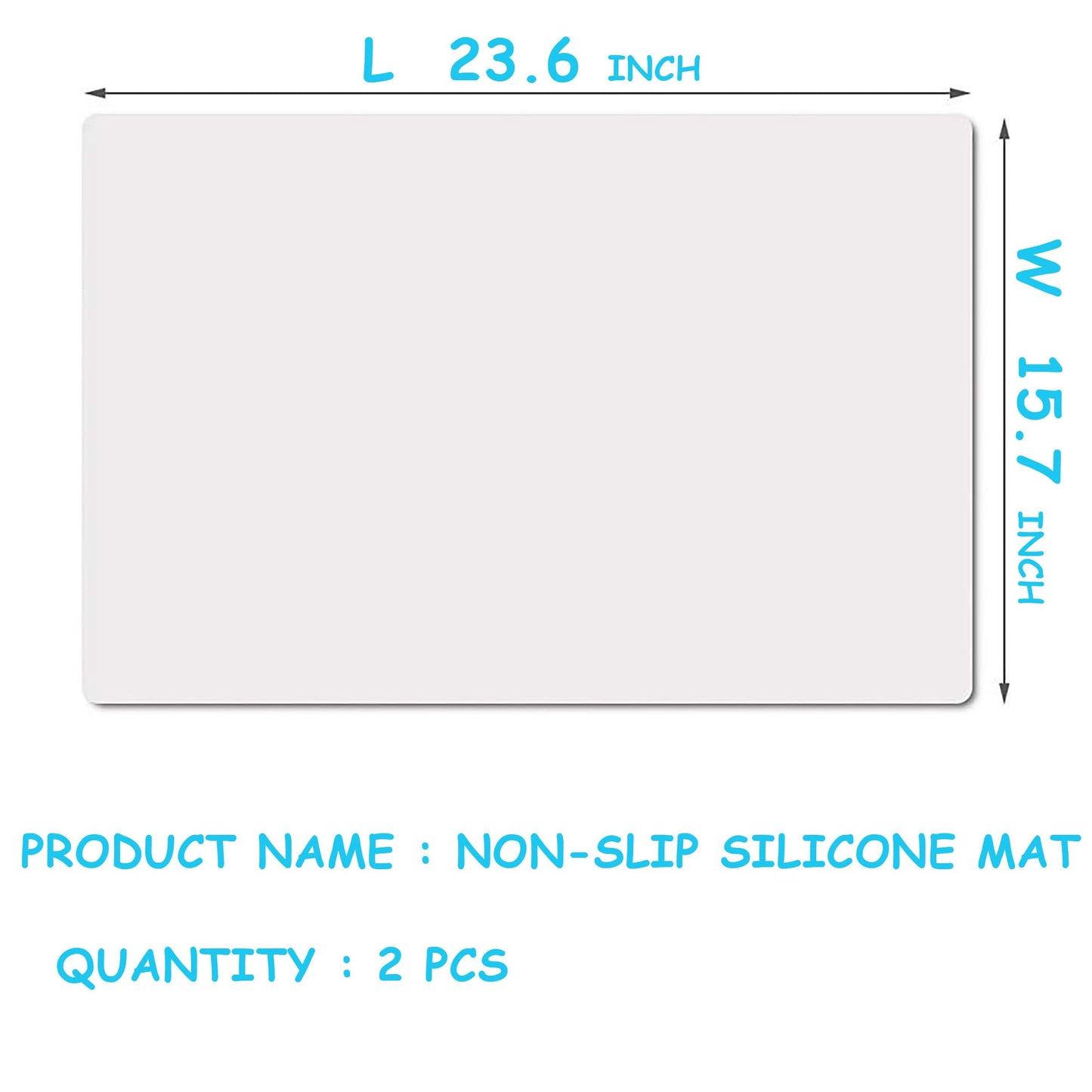 PABUSIOR Large Clear Silicone Crafts Mats: Non-Slip Translucent Liner 15.7×23.6In (2 Pcs) - Heat Resistant Silicone Countertop Protector Mat for Pastry, Epoxy Resin, Glitter Slime, Manicure, DIY Sheet