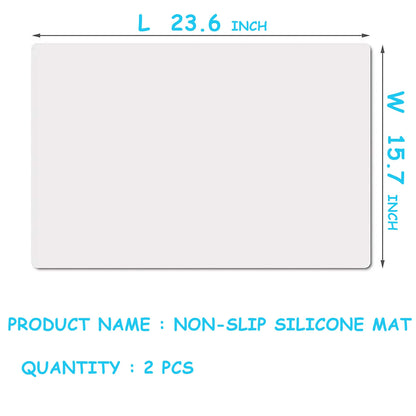 PABUSIOR Large Clear Silicone Crafts Mats: Non-Slip Translucent Liner 15.7×23.6In (2 Pcs) - Heat Resistant Silicone Countertop Protector Mat for Pastry, Epoxy Resin, Glitter Slime, Manicure, DIY Sheet