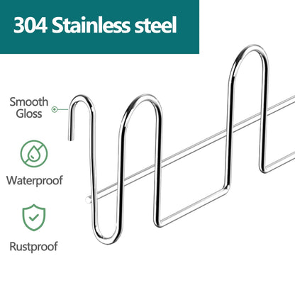 ZumenDa 12 Inch Stainless Steel Cup Drying Rack with 4 Hooks, Kitchen Mug Holder Organizer for Glasses, Baby Bottles, Travel Mugs, Dishwasher Safe Kitchen Drainage Basket