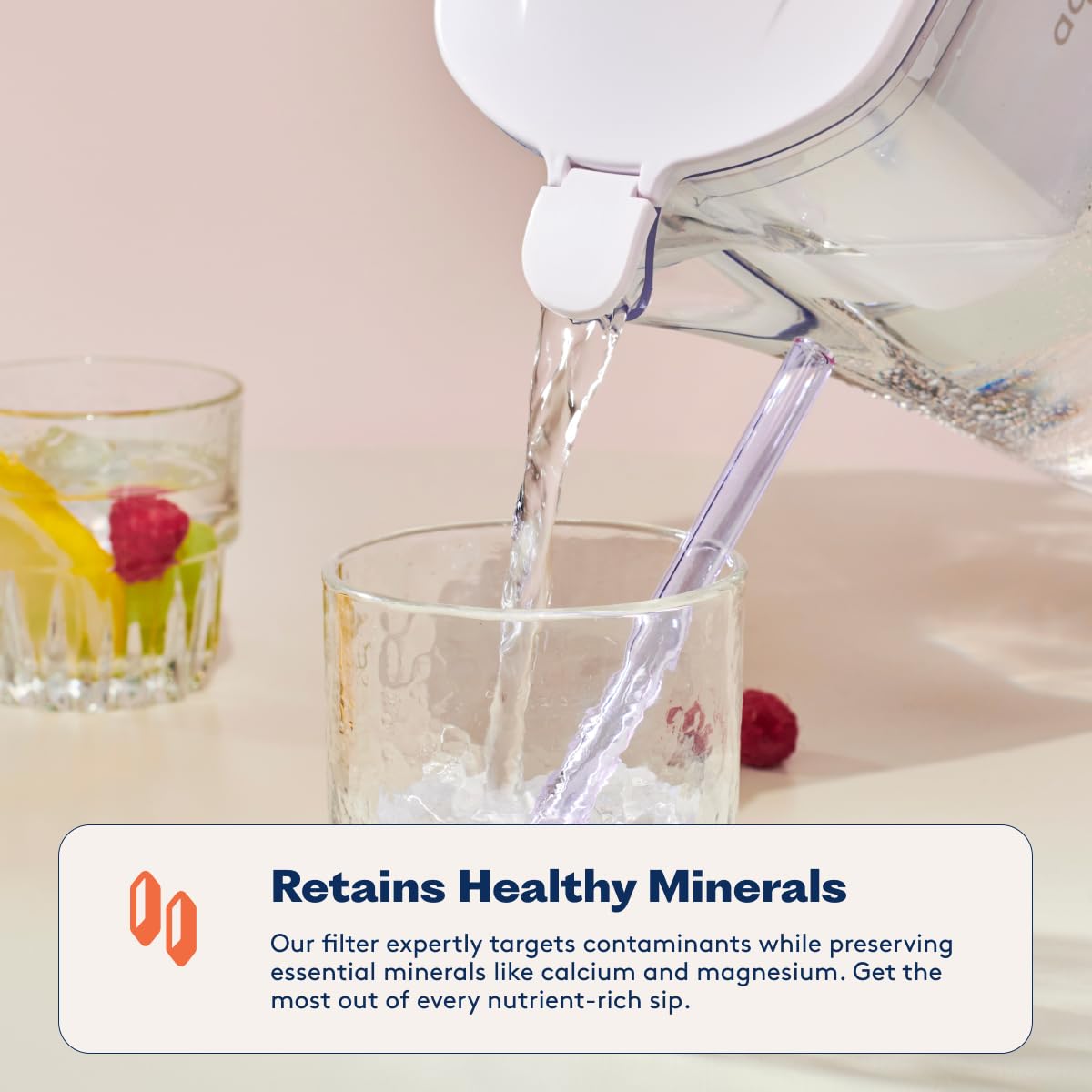 Aquagear Water Filter Pitcher – Lead, Chlorine, PFOA/PFOS, Microplastics Filter, 10 Cup, 120 Gallon Filter Life - Filter Media Made in USA