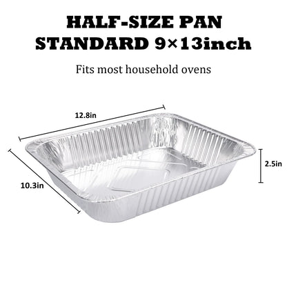 Livizaria Disposable Aluminum Foil Pans 9×13 Inch – Durable Foil Baking Pans for Oven & Freezer Use, Meal Prep, Casseroles & Roasting – Deep Disposable Pans for Parties, Catering & BBQ (30 Pack)