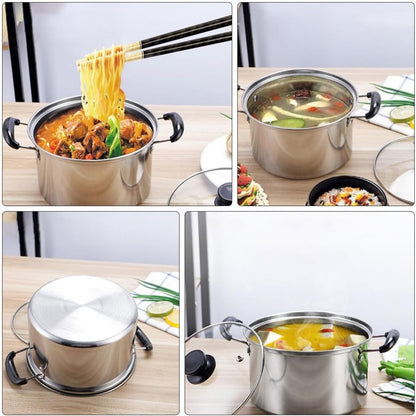 Soup Pan Stainless Steel Stockpot with Lid, Nonstick Cooking Pot, Pasta Pot, Saucepot Cookware