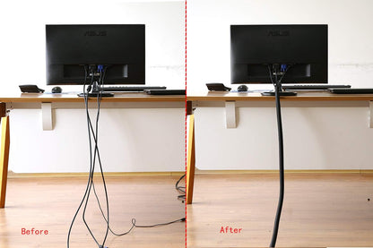 Alex Tech 10ft Cord Protector - Durable Wire Loom Tubing for USB & Power Cables - Black