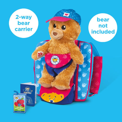 Casdon Build-A-Bear Workshop Pawfect Adventure Toy Bear Carrier | Multi-Way Carrier for Teddies | for Kids Aged 3+ | Includes Bag, Juice Box, Hat & Pawsport | Official Licensed Toy