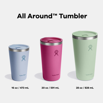 Hydro Flask All Around Tumbler Press-In Lid, Insulated Travel Mug, Stainless Steel Coffee Cup 16 Oz Tonal Birch Gray