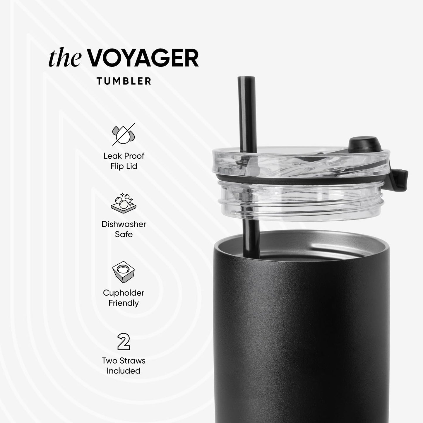 Simple Modern Voyager Tumbler with Flip Lid | Travel Coffee Mug | Insulated Stainless Steel Cold Brew Iced or Hot Coffee Cup | Gifts for Women Men Her Him | 12oz, Almond Birch