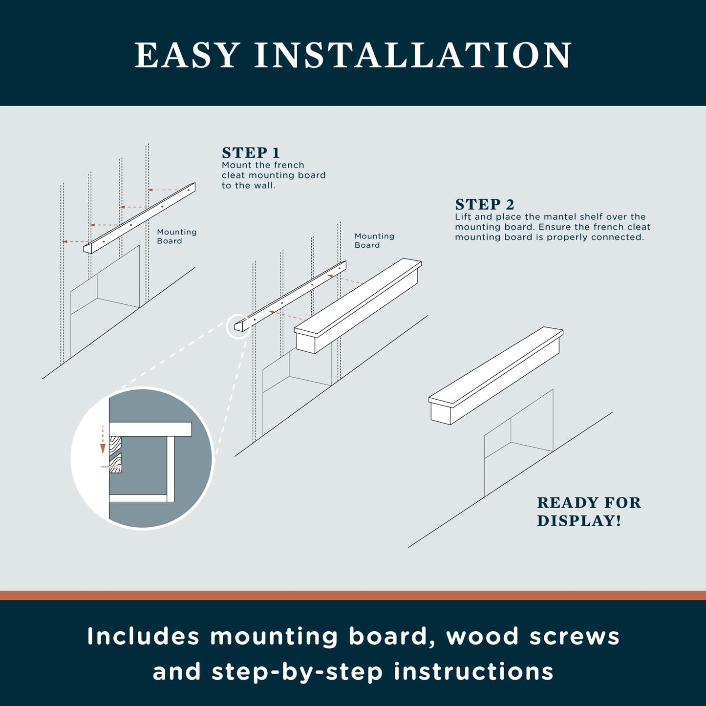 MANTELSDIRECT Salem Wood Mantel Shelf with Arched Corbels - Unfinished 60 Inch | Wooden Rustic Wall Mounted Shelf from Pine Wood - Perfect for Fireplaces, TVs & Décor