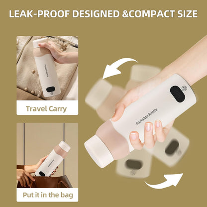 304 6 450mL Travel Electric Kettle Small Stainless Steel Portable Kettle with Automatic Shut Off & Temperature Control