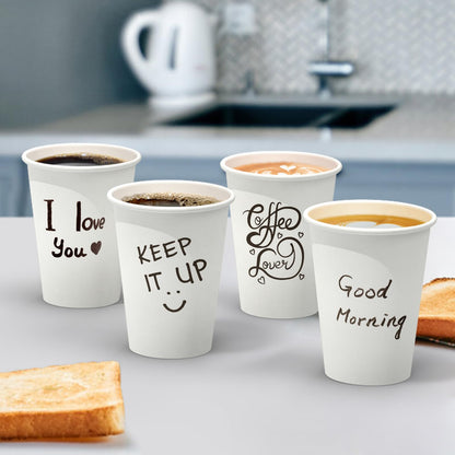 Dealusy 360 Count 12 oz Coffee Cups, Leak-Free Food Safe Paper Cups 12 oz, Disposable 12oz White Paper Cups for Cold and Hot Drinks