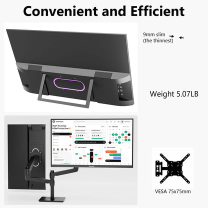 Prechen 27 Inch 2K QHD 100Hz Touchscreen Monitor 10 Point Multi Touch IPS Portable Display, 2560x1440 USB-C HDMI Laptop Monitor with Adjustable Stand & Speakers