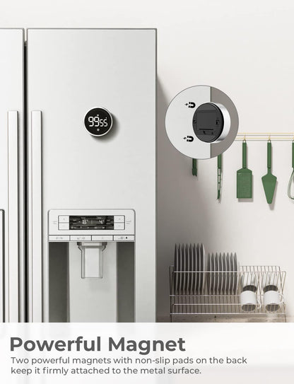 Timers: Digital Kitchen Timer with Magnetic Countdown and Large LED Display for Cooking and Fitness
