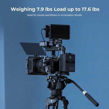SmallRig AD-50 Max Heavy Duty Video Tripod, 68.5" Carbon Fiber Lightweight Tripod with FreeSpeed One-Step Height Adjustment, Fluid Head, Dual-Mode QR Plate, Load up to 17.6lb