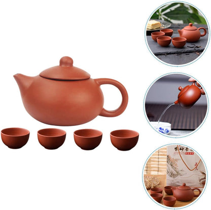 1 Set Purple Clay Teapot Set, Travel Chinese Tea Set with Teapot and Cup for Grace Tea Ceremony Accessories