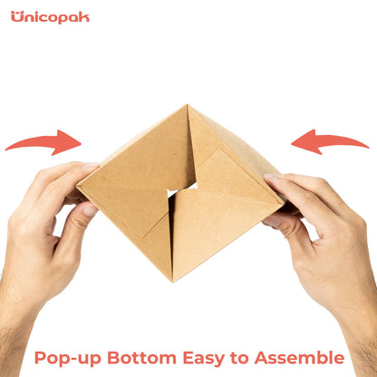 UnicoPak 30 Pack 5x5x5 Small Gift Boxes with Lids & Twine - Premium USA Kraft Cardboard - Pop-Up Easy Assembly Gift Boxes for Mugs, Candles, Ornaments & Christmas