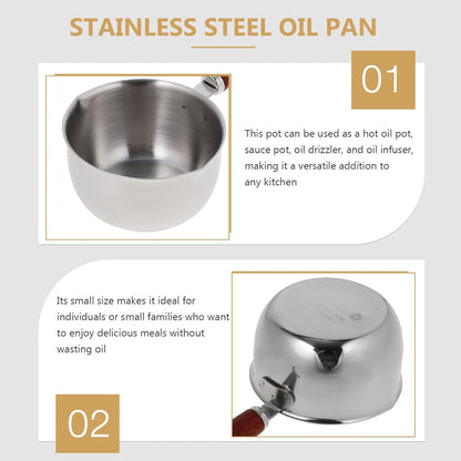 HEMOTON Butter Melting Pot, 150ml Stainless Steel Saucepan with Spout for Ramen, Milk, Cheese