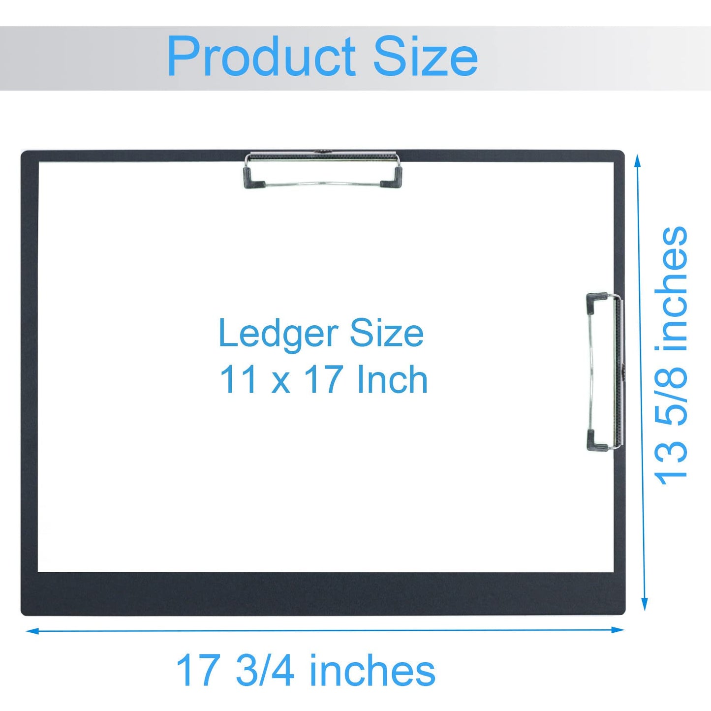 Acocony 11x17 clipboard Double Clip Extra Large Clipboard Low Profile Clip 11 x 17 Clipping Board Light Weight Not Fragile PP Plastic Black Pack of 2