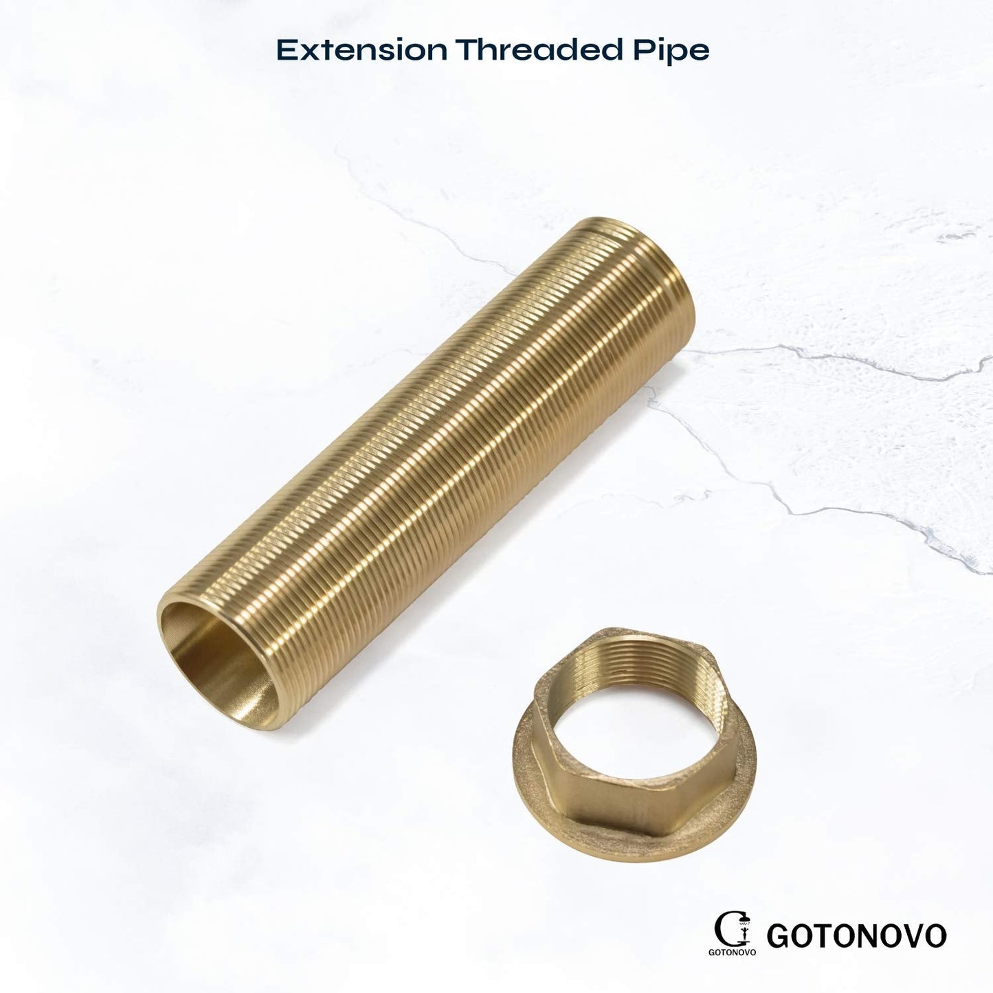 gotonovo Faucet Fittings Nipple Locknut Kit Extension Threaded Pipe Longer Mounting Shank Single Hole 4.7inch
