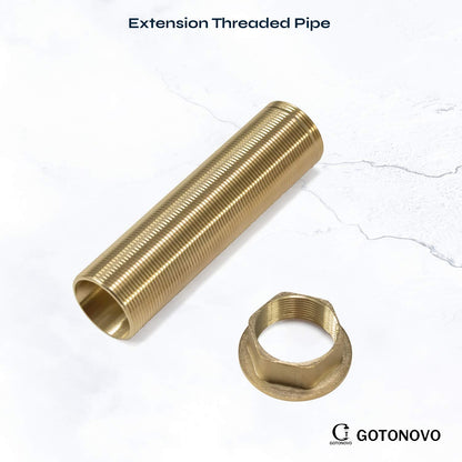 gotonovo Faucet Fittings Nipple Locknut Kit Extension Threaded Pipe Longer Mounting Shank Single Hole 4.7inch