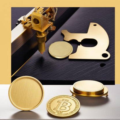 10PCS Blank Brass Coins for Laser Engraving - 40mm Unfinished Challenge Coin Blanks, Engravable Metal Coins for DIY, Customization, Memorial, Gift