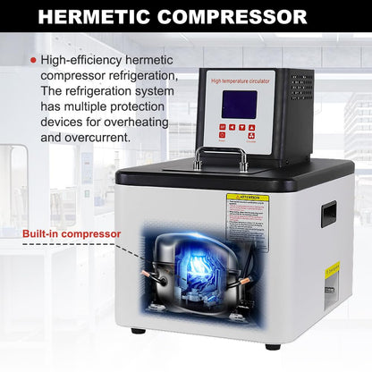 20L Upgraded Laboratory High-Temperature Circulating Oil Bath,Up to 300℃/572℉,Lab Constant Temperature Heating Tank,0.1℃ High Precision Thermostat,for Glass Reactor,110V (20L)
