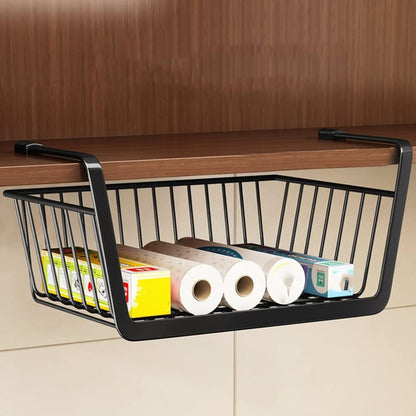 Zerodeko Under Shelf Basket - Hanging Wire Storage Baskets for Kitchen Pantry, Desk, Bookshelf Organizer