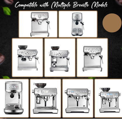 54mm Bottomless Portafilter Aluminum Alloy Handle – Fits 54mm Breville Espresso Machines – Includes 18g Filter Basket & 53.35mm Espresso Puck Screen, 0.9mm 150μm (Black Aluminum Alloy)