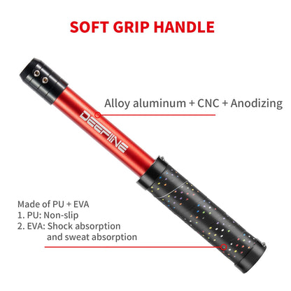 DEEFIINE 11 Inch Carbide Wood Lathe Truning Tools Grip Handle, Accept 10mm square turning tool bar (red)