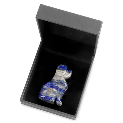 Artistone 2" Lapis Lazuli Dog Crystal Animals Figurine Carved Gemstone Puppy Dog Statue Sculpture Craft Home Decorations