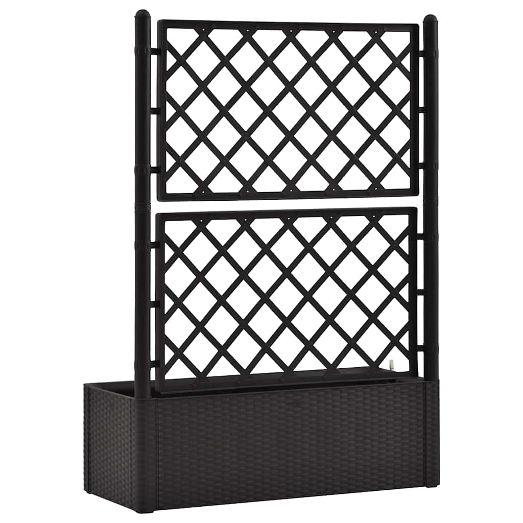 Tmriohed Self-Watering Trellis Planter Box Anthracite Plastic 39.4x16.9x55.9 in Large Outdoor Planter Box for Climbing Plants Patio Balcony Garden