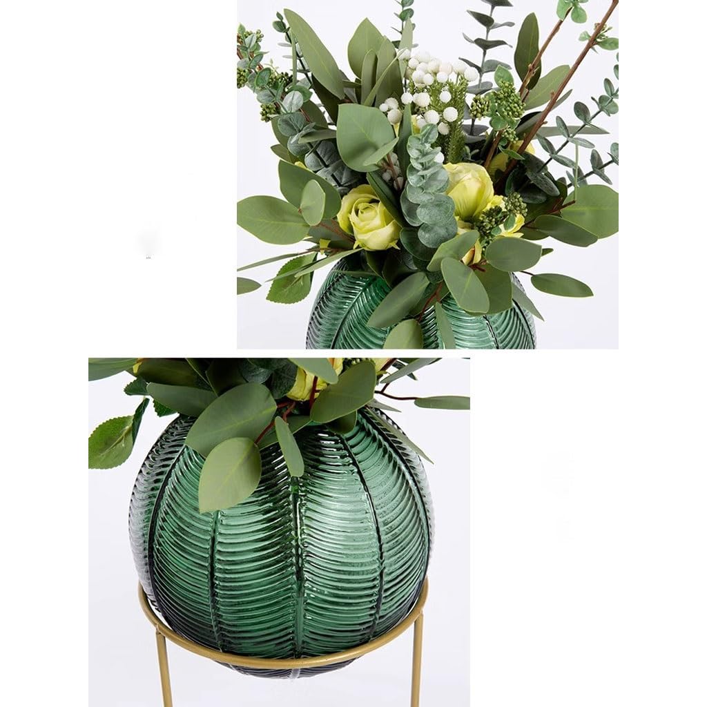 UHRLGHS Bonsai Tree Nordic Light Luxury Simulation Flower Art Decoration Living Room Table Negotiating Table Glass Bottle Fake Flower Decoration Artificial Bonsai Tree(B)