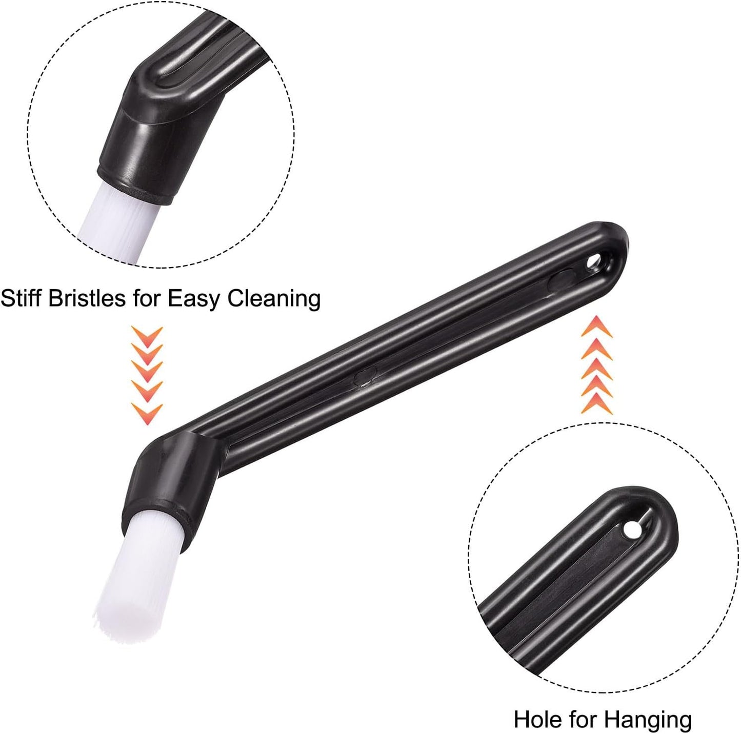 MECCANIXITY Coffee Machine Cleaning Brush 137mm Long with Nylon Head for Grinders and 3 Sizes Shaver Cleaning Brush