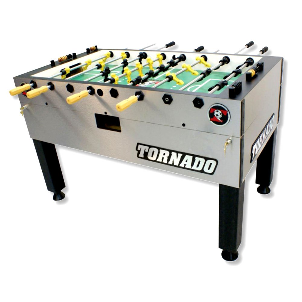 Tornado Tournament 3000 Foosball Table - Made in the USA - Commercial Quality for the Home - Incredible Table Soccer Game (1 Man Goalie, Silver)