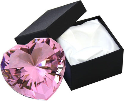 Personalized Custom Engraved Crystal Paperweight, Pink and Blue Diamond