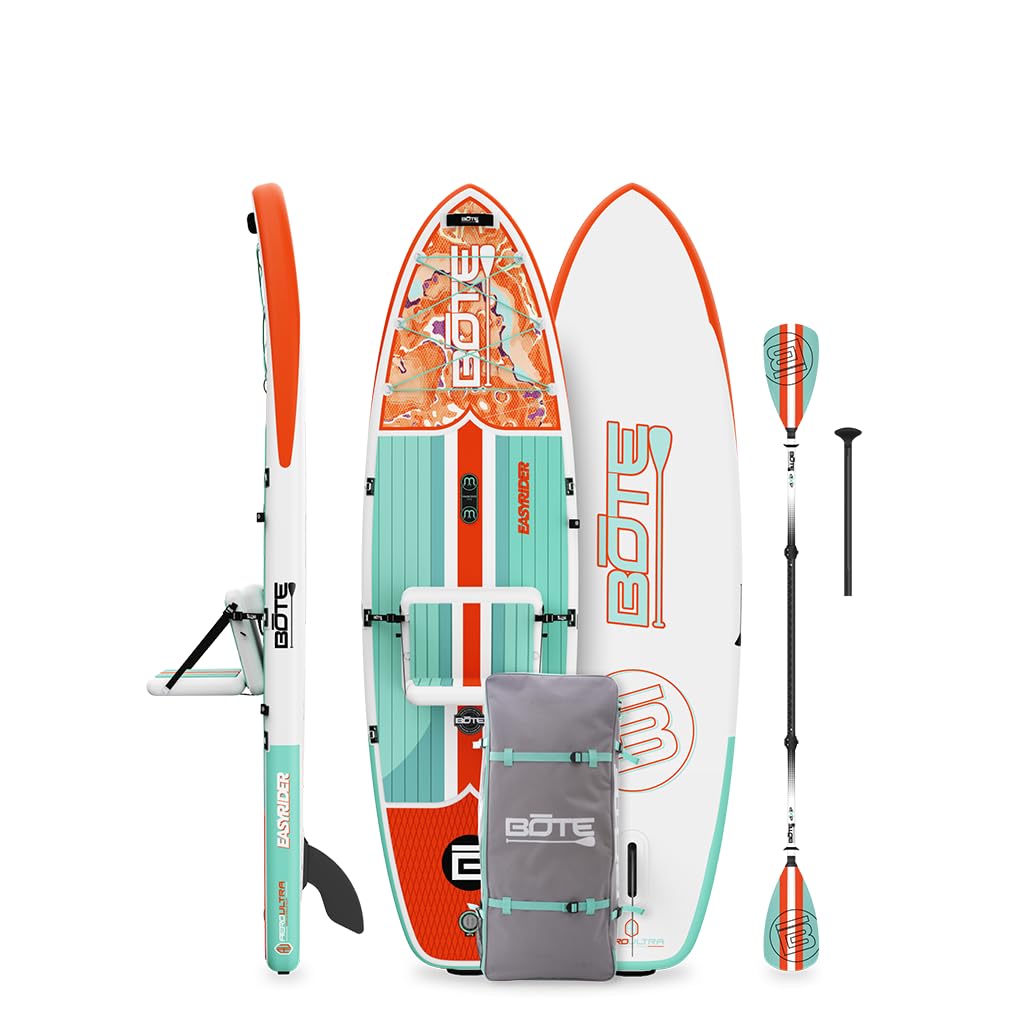 BOTE EasyRider Aero Inflatable Stand Up Paddle Board MAGNEPod Blow Up Hybrid iSUP Convertible Seat Included Adults Kids Family Friendly Multiple Sizes