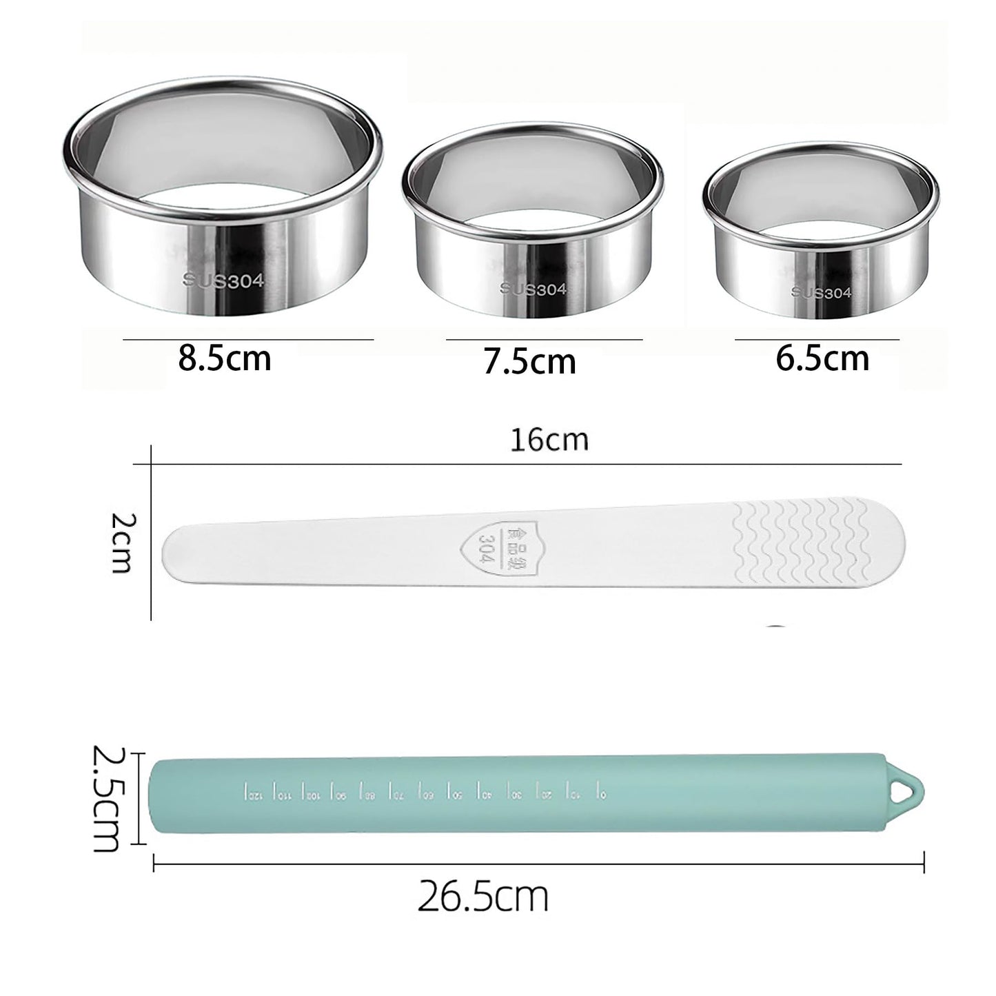 Dumpling making set of 8 pieces, including silicone rolling pin, dough maker, filling spoon, and 5-speed adjustable dumpling making mold, used for making dumpling pies and various noodle dishes