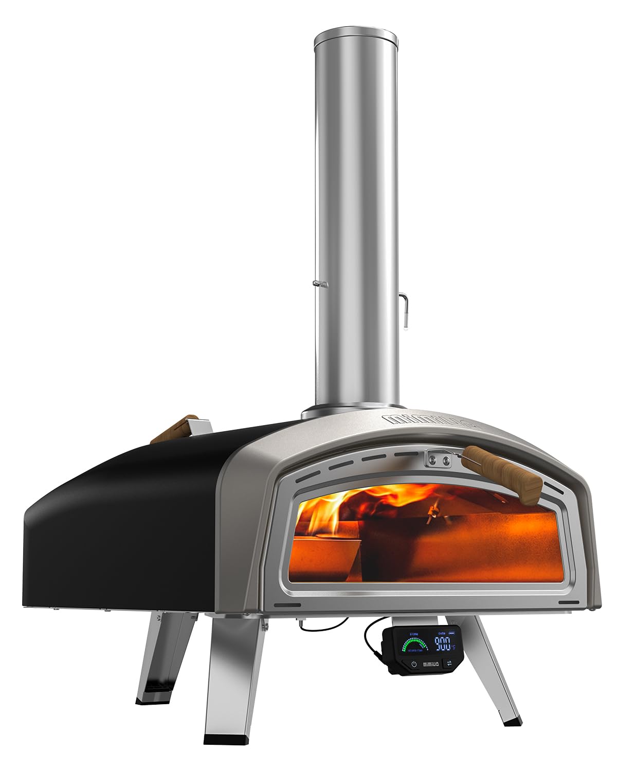 Mimiuo Smart 16 Inch Pizza Oven with Digital Temperature Display – Outdoor Charcoal Wood Pizza Oven with 3 Cooking Modes (Classic/Neapolitan/Custom), Celsius/Fahrenheit Switch, Color-Coded Guide