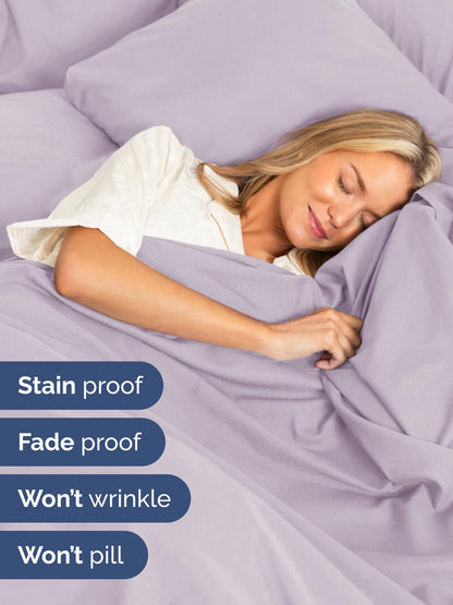Skiennix Extra Deep King Sheet Set | 6-Piece Breathable Cooling Bedding - Soft Light Lavender, Wrinkle-Free