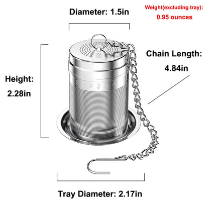Lyxa SR 2 Pack 18/8 Stainless Steel Tea Infuser, Extra Fine Mesh Tea Infusers for Loose Tea, Tea Strainer Steeper Filter for Brew Tea, Spices & Seasonings (2)
