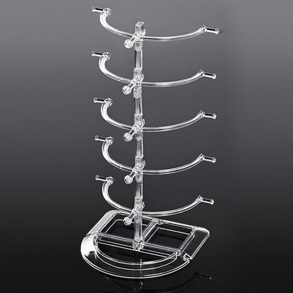 Aiofaervy 2 Pack Acrylic Sunglasses Rack Eyeglasses Display Stand Holder Storage Organizer for 10 Glasses Clear Acrylic Glasses Holder for Office Home Decor and Selling