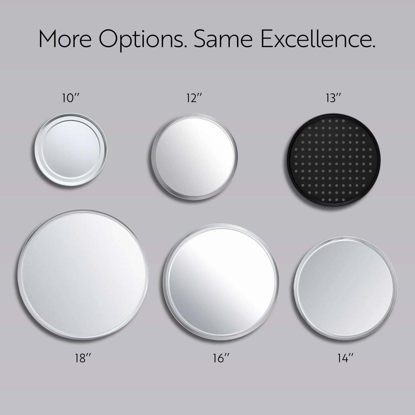 Restaurantware Met Lux 18 Inch Commercial Pizza Pan 1 Coupe Style Pizza Cooking Tray - Heavy-Duty 18-Gauge Aluminum Round Baking Tray Oven-Baking For Pizzas & More