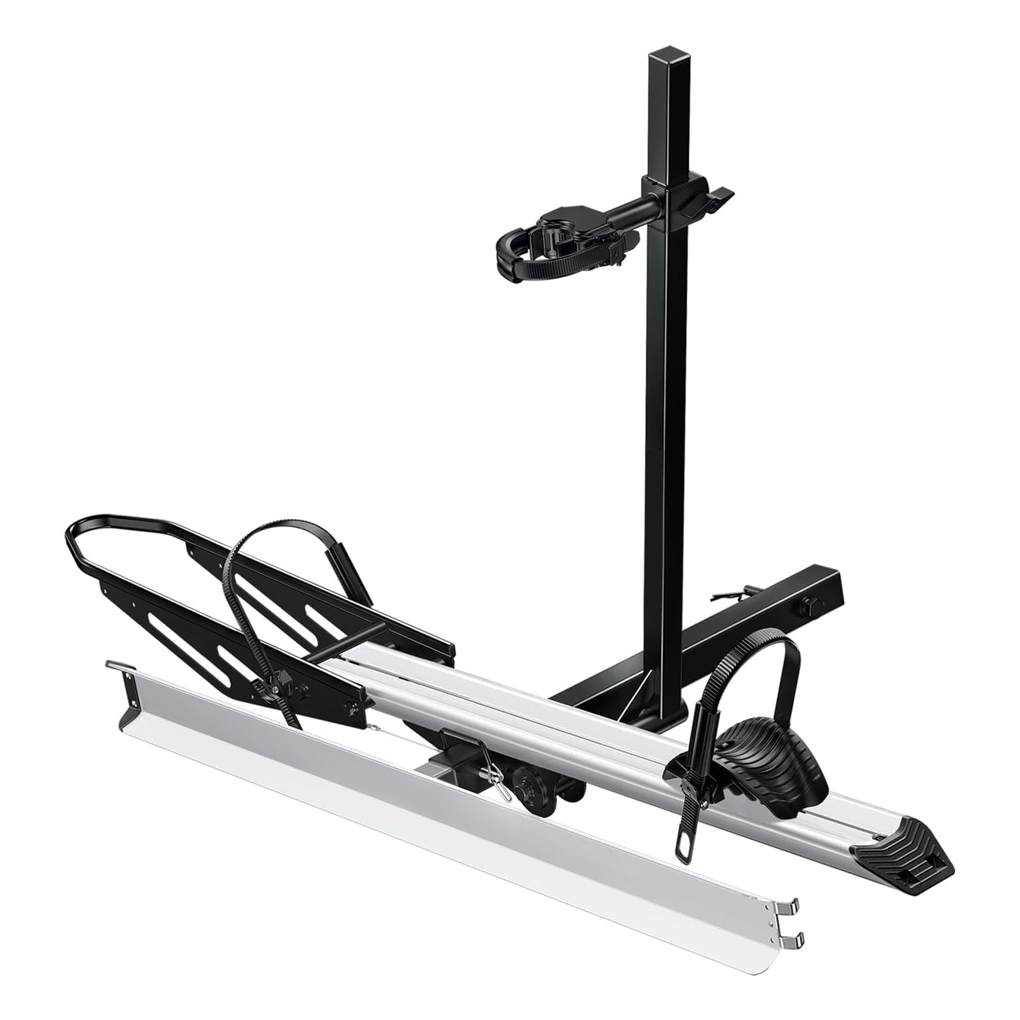 Young Electric Hitch Mount Single Bike Rack with Ramp for Electric Bike, 100 lbs. Capacity Bike Carrier for Truck, Trailer, RV, SUV