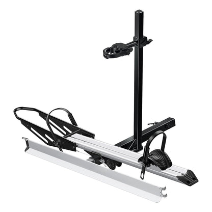 Young Electric Hitch Mount Single Bike Rack with Ramp for Electric Bike, 100 lbs. Capacity Bike Carrier for Truck, Trailer, RV, SUV