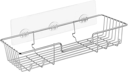 iPEGTOP Adhesive Shower Caddy Bathroom Shelf with Hooks for Shampoo Conditioner, No Drilling