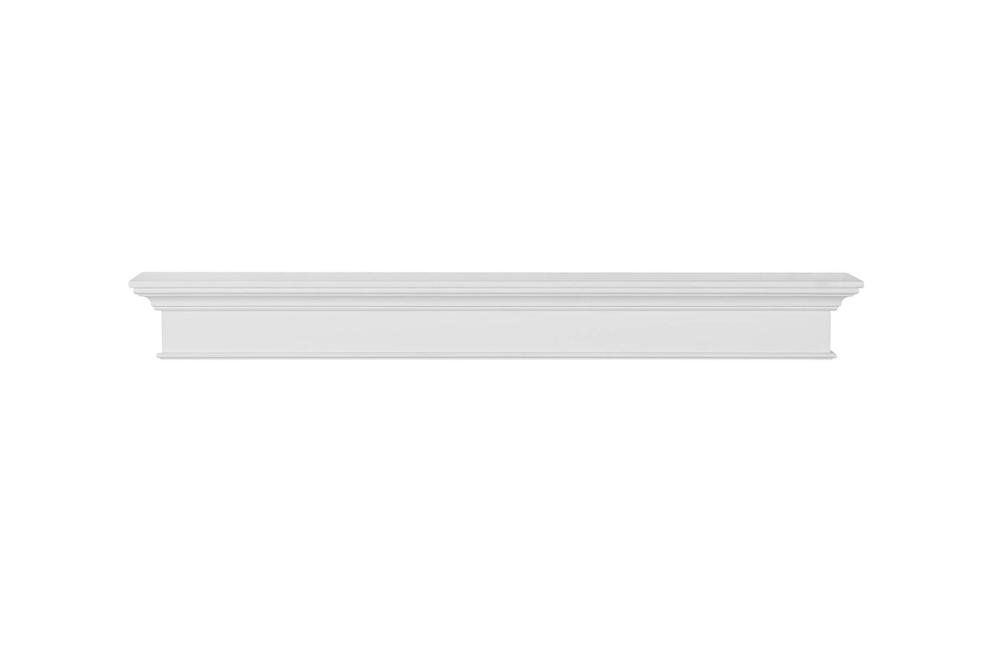 Pearl Mantels ARYB72610 Premium Grade A MDF White mantel shelf, Crisp White paint, 72"L x 9"D x 8"H, The perfect compliment to your hearth and home