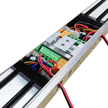Double Door Mag Lock 280KG / 600 LBS of Magnetic Holdings Force Electromagnetic Commercial Lock DC 12V, LED Indicator and NO/NC Options with Z and L Bracket