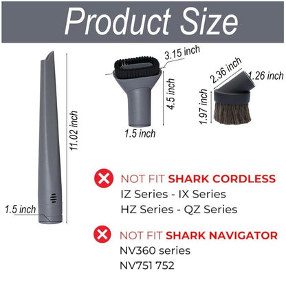 For Shark Vacuum Cleaner Accessories Replacement Kit | Household Cleaning Set with Crevice Tool, Dust Brushes & Vacuum Hose Adapters | 35MM Vacuum Attachments & Brushes