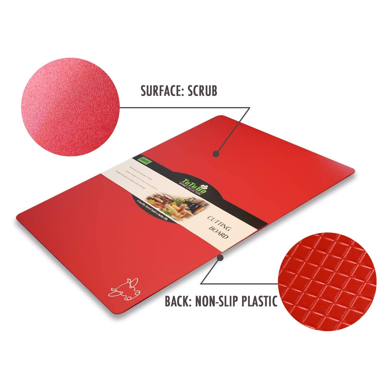 Cutting Board Mats Flexible Plastic Colored Mats with Food Icons, Fotouzy BPA-Free, Non-Porous, Anti-skid back and Dishwasher Safe, Set of 7 Rainbow - 7 Pieces